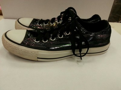 converse black sparkle shoes