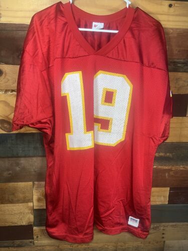 Vintage 90s NFL Joe Montana Kansas City Chiefs Red Jersey XL Wilson brand - Picture 1 of 13
