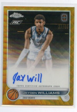 2022-23 Topps Chrome OTE JAYDEN WILLIAMS RC #CA-JW3 GOLD WAVE REFRACTOR AUTO /50