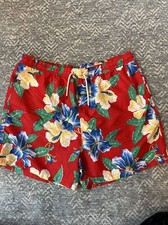 Polo Traveler Stretch Classic Swim Trunk. 2XB, Red With Flowers