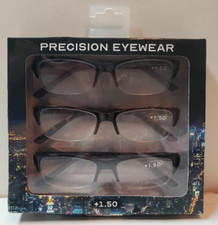 NIB Designer PRECISION 3/pk Eyewear Reading Glasses 1.50