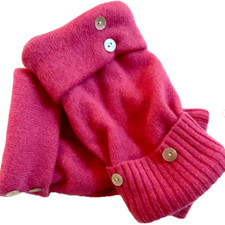 FINGERLESS GLOVES PINK 100% CASHMERE ONE SIZE SMALL - MEDIUM - LARGE S - M - L