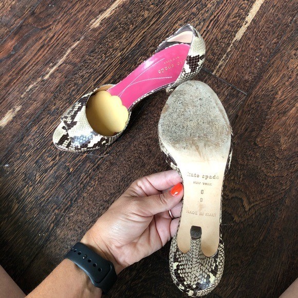 Kate Spade Python Embossed Leather Heels Size 8 S… - image 11