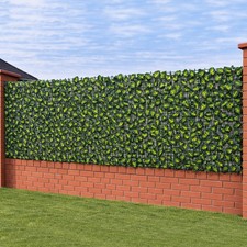 Siepe Artificiale Sintetica 1 x 3 metri Rotolo Anticaduta Rete Foglie Estive