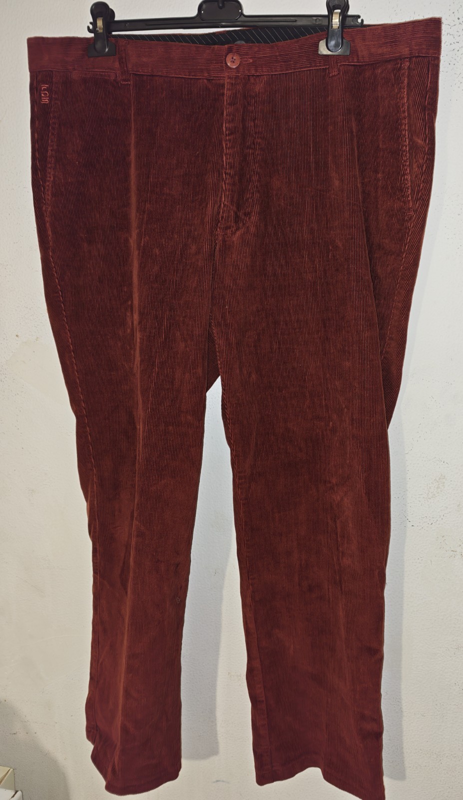 Pantalone Velluto A Coste Rosso Brandy
