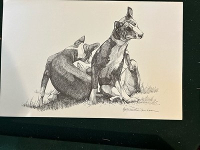 Basenji. Pair Print Signed By Martha Van Loan 11x17