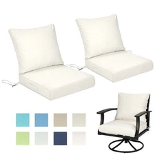 Aoodor 2PCS Patio Deep Seating Cushion Set Outdoor Sofa Seat & Back Cushion