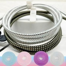 1.6m Cable Protector Spring Wrap | Laser Color USB Cord Organizer | Anti-Fray