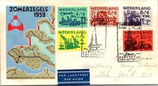 GOLDPATH: Netherlands cover 1959 to USA airmail first day CV929_P05