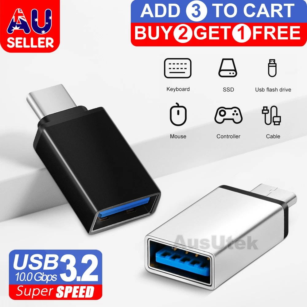 USB-C OTG Data Adapter USB 3.2 Type C Male to USB 3.2 A Female Cable Converter