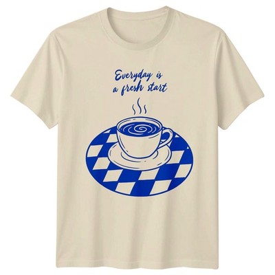 Everyday Is A Fresh Start T-Shirt Morgenroutine Kaffee 2026 Geburtstag Geschenk
