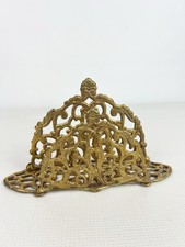 Vintage Ornate Brass Letter Or Napkin Holder Hollywood Regency Patina And Age