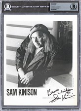Sam Kinison Best Wishes Signed 8x10 Promotional B&W Photo Auto 10! BAS Slabbed
