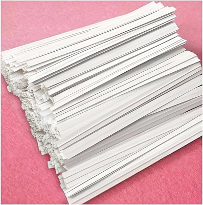 White Paper Twist Ties 100 Pcs 5'' Reusable Bread Ties