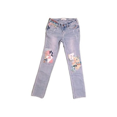 Sundance Magnolia Jeans Womens 26 Patchwork Embroidered Beaded Cottagecore 