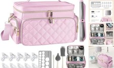 Breast Pump Bag Kit for Spectra S1/S2, Pumping Bag with Bottle Brush Set, Pink