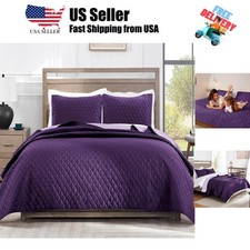 Reversible King Size Quilt Bedding Set with Pillow Shams, Lightweight Quilts ...