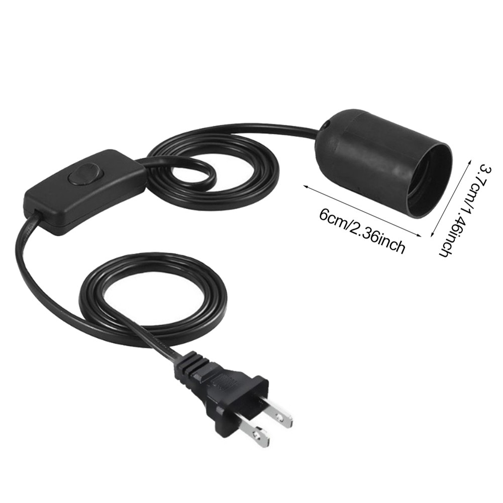 Plastic Black E27 Ceramic Heating Strip Independent Switch Lamp Holder For KRI✈️