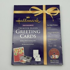 Hallmark Half-Fold Matte Premium Blank White Greeting Cards 20 Pack w/ Envelopes