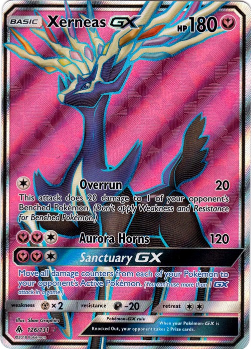 Moderately Played Xerneas GX - 126/131 - Full Art Ultra Rare Pokemon Forbidden L