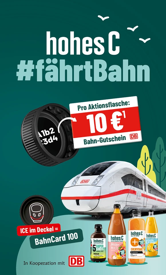 DB Deutsche Bahn 10 Euro Gutschein - ecoupon (Hohes C Aktion)