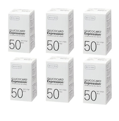Arkray Glucocard Expression Diabetic Test Strips 6 boxes (300 Ct)