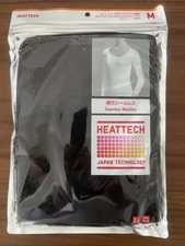 NEW  Uniqlo M/S  Heattech Black Scoop Neck Long Sleeve T Shirt Top