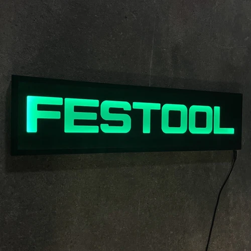 FESTOOL LIGHT UP LED ILLUMINATED SIGN WORKSHOP TOOLS SAW SANDER MAKITA milwaukee - Picture 1 of 24