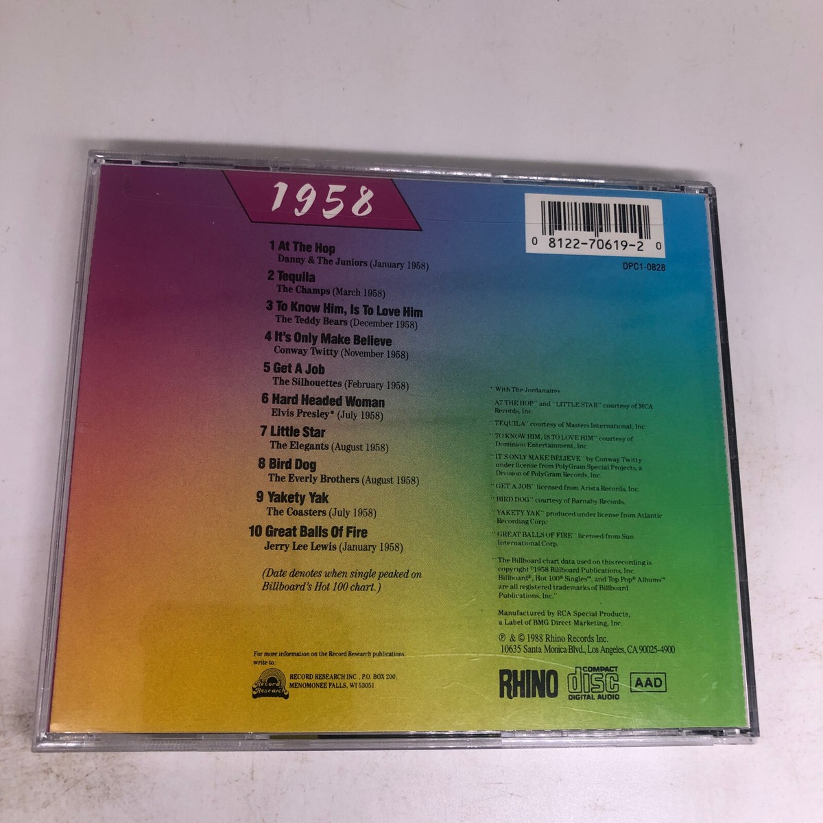 Billboard Top Rock & Roll Hits: 1958 - Various Artists (CD