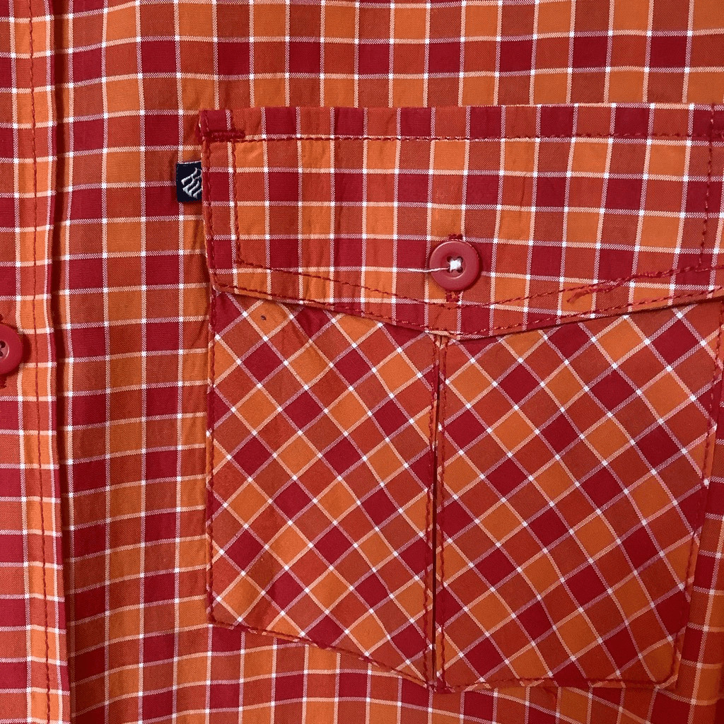 Rocawear Orange Checked Button Down - image 3