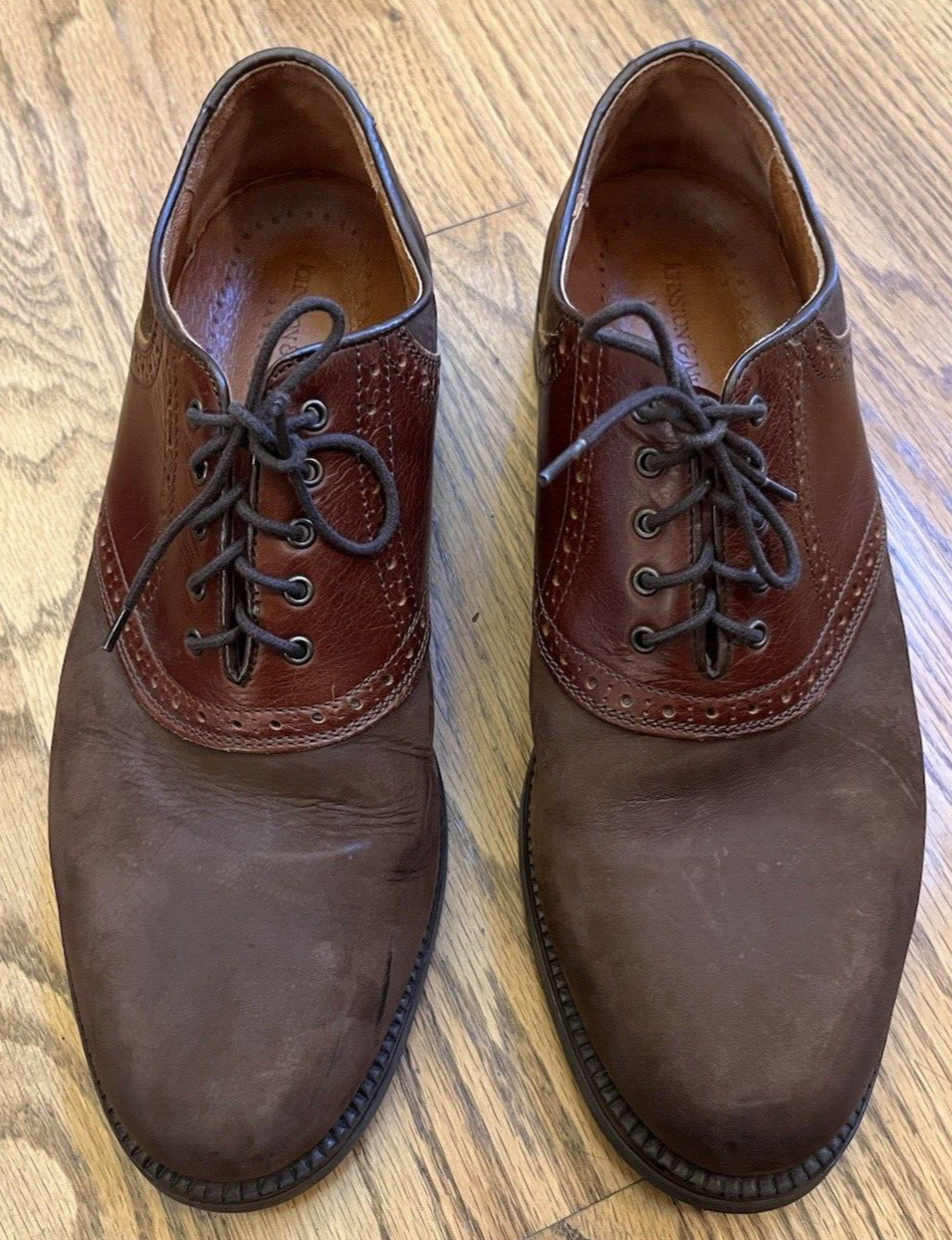 SAOLA Scarpe eleganti Johnston & Murphy Passport bicolore pelle marrone uomo pizzo taglia 11 M