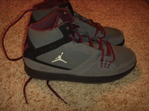 Nike Jordan 1 Flight Basketball Shoes Purple Gray 372704 027 Mens
