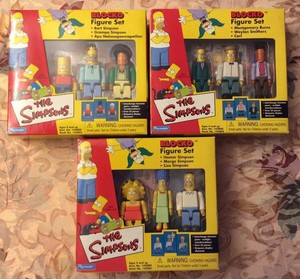 PLAYMATES THE SIMPSONS BLOCKO FIGURE SET LOT OF (3) COMPLETE MIB SHIPS FAST | eBay