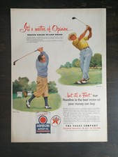 Vintage 1951 Havoline Motor Oil Sam Snead & Walter Hagen Golf Original Ad 1221