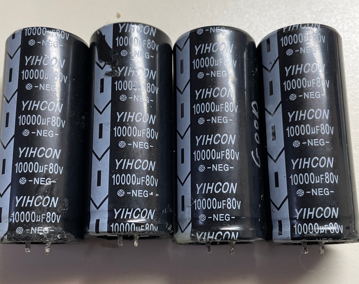 nichicon 105℃ 80V 100000μF 10,000uf 80v 105 C YIHCON caps (4 Pcs total) | eBay