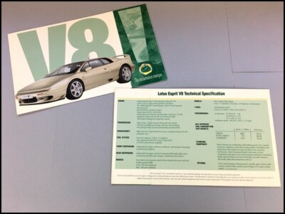 1993 1994 Lotus Esprit V8 Original Geneva Preview Car Sales Brochure Folder