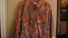  Coldwater Creek Paisley  Flower Print colorful and lightweight PXL Jacket