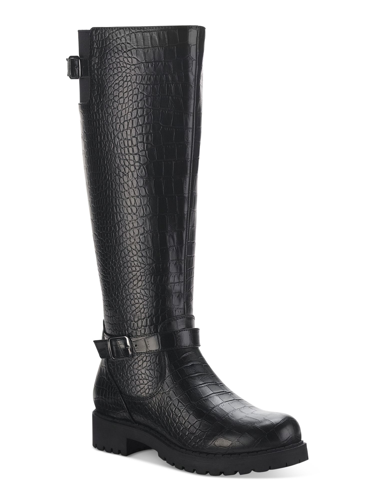 STYLE & COMPANY Womens Black Elenorr Round Toe Block Heel Riding Boot 8.5 M