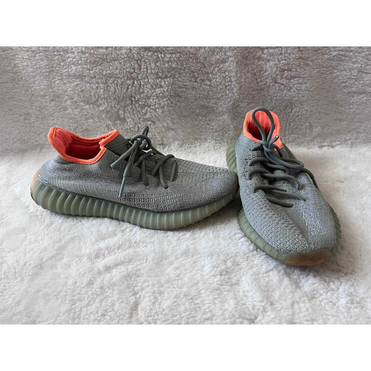 Yeezy x Adidas Grey Green Knit Fabric Boost 350 V2 Desert Sage Reflective Shoes