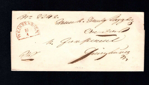 Bavaria ca. 1847 - Red Segment "Weissenhorn" Clear (a2621)