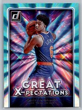 2021 Donruss Great X-Pectations Holo Teal Laser #13 Quentin Grimes NY Knicks
