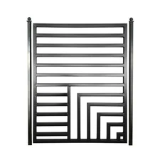 ALEKO Yard Garden Modern Florence Style Steel Pedestrian Gate 5 x 4.5 ft Black