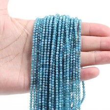 AAA 3mm Faceted Natural Apatite Gemstone Beads Micro Faceted Round 15.5 inch