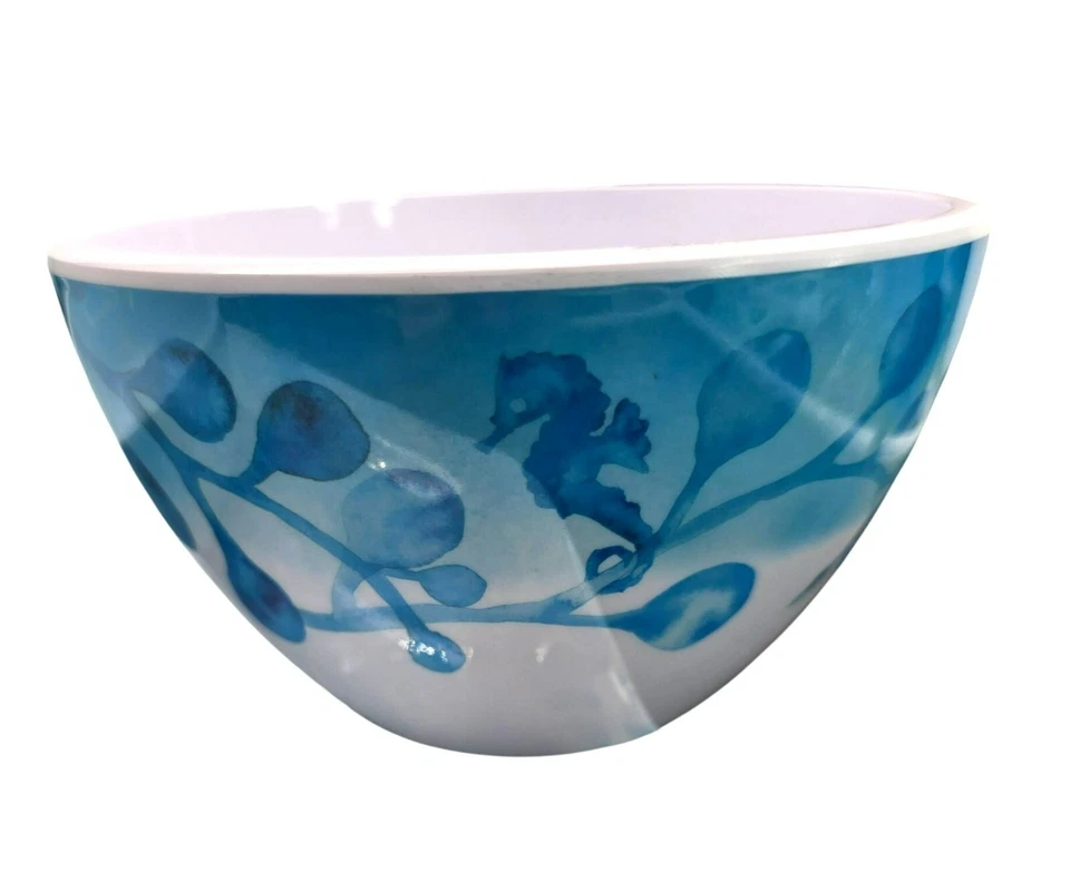 Martha Stewart Coral Blue Sea-Inspired Plate and Bowl Set Ocean Decor Dh1323 - Image 2 of 4