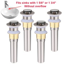1 5/8" or1 3/4" Bathroom Sink Pop Up Drain without Overflow Vessel Basin Stopper