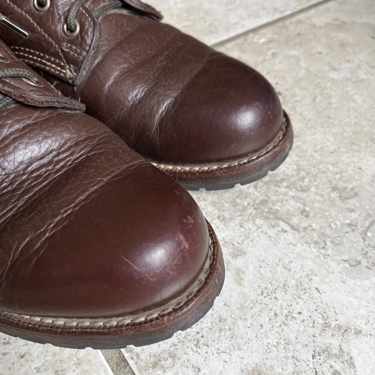Wolverine 1000 Mile Centennial Bison Leather W00913 Boots Chocolate Brown 11D Wolverine 1000 Mile Centennial American Bison Leather Boots  main image 3