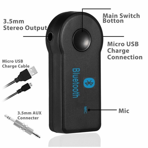 Wireless Bluetooth Receiver To 3.5mm AUX Audio Stereo Music Home Car Adapter US - Picture 10 of 10