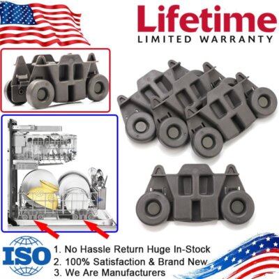 W10195416 Dishwasher Wheels Lower Rack for Kitchen Aid Kenmore Maytag Whirlpool