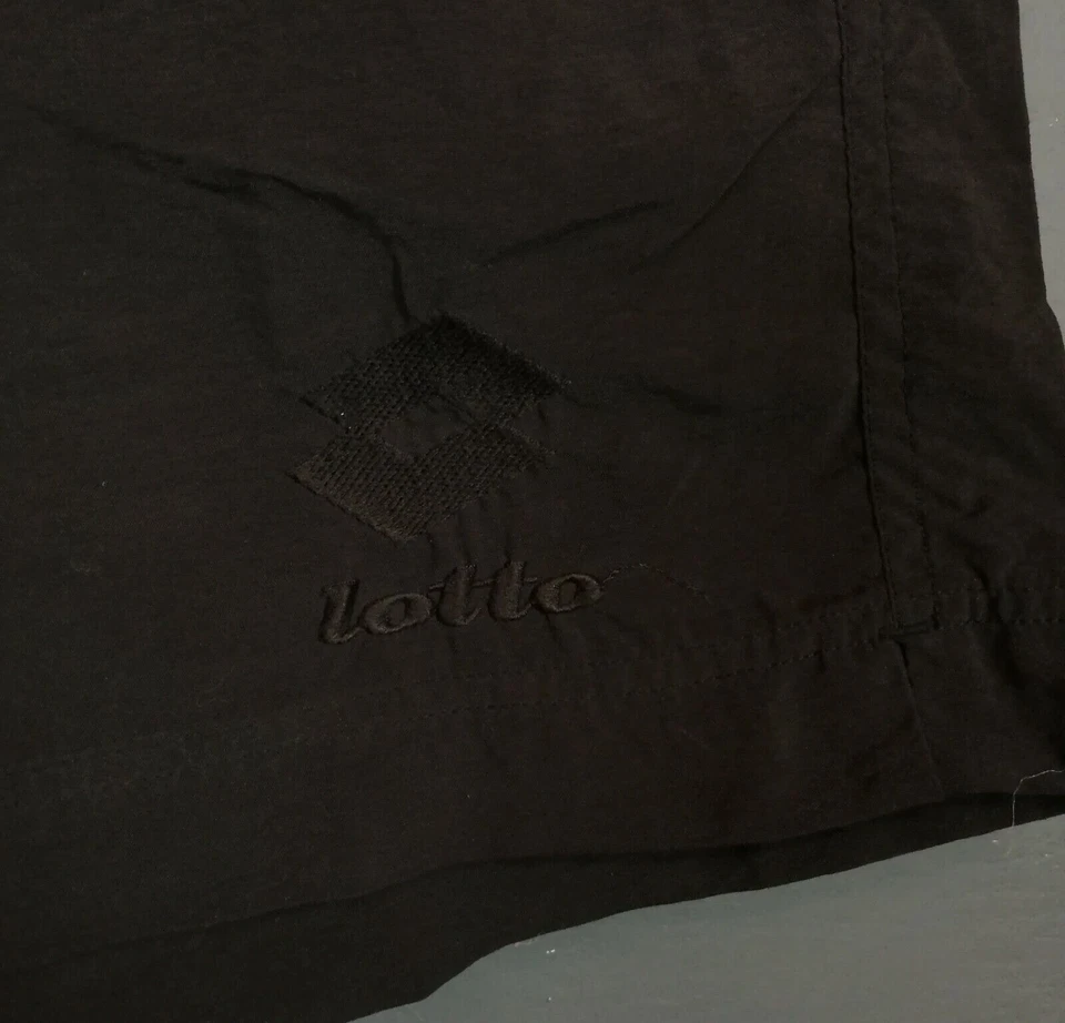 稀有复古男式乐透短裤 PANTALONES 网球 意大利黑色 XL 码 — 第 2/4 张图片