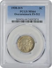 1938-D/S Buffalo Nickel OMM FS-512 MS64 PCGS